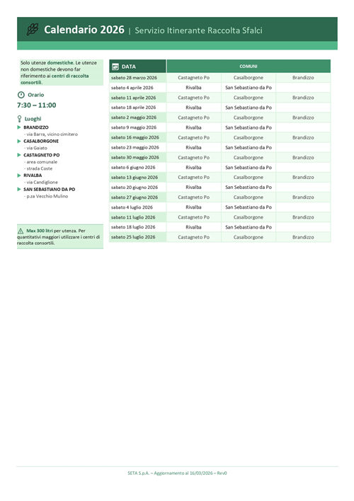 Calendario sfalci 2026