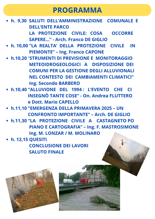 Incontro Formativo sugli "Aspetti di Protezione Civile alla luce degli ultimi eventi emergenziali"