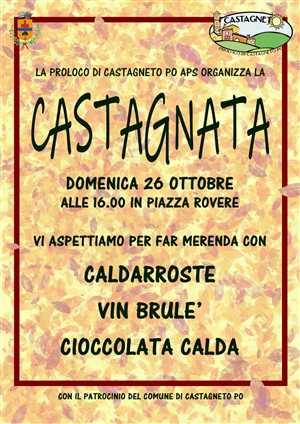 Castagnata domenica 26 ottobre 2025 alle 16.00 in Piazza Rovere