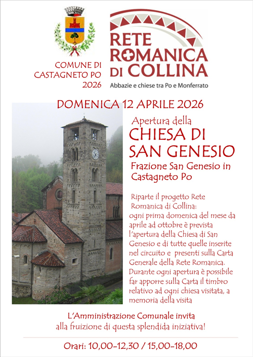 Apertura della Chiesa di San Genesio Catagneto Po_Domenica 12 aprile 2026
