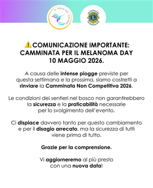 RINVIATA a data da destinarsi Melanoma Day 2026