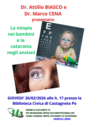 La miopia nei bambini e la cataratta negli anziani